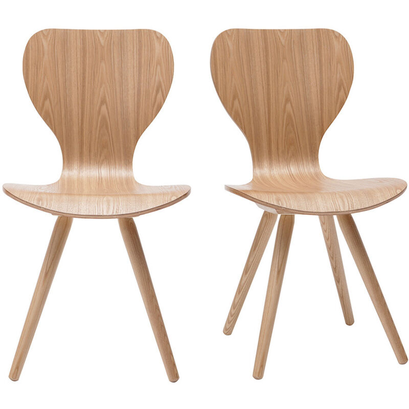 

Miliboo - Lote de dos sillas en fresno NORDECO