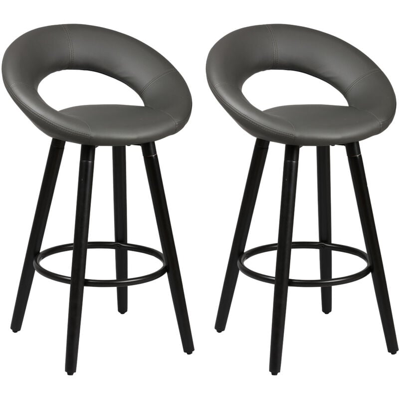 Altobuy - lothar - Lot de 2 Tabourets Gris