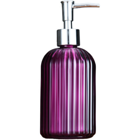 [Lotion Abfüllung] FLASCHE [400ml] [Druckkopf galvanisiert] Glas, auslaufsicher, 7,6x19cm, fuchsia, grün, blau, grau, pink, orange, 1x enthalten.