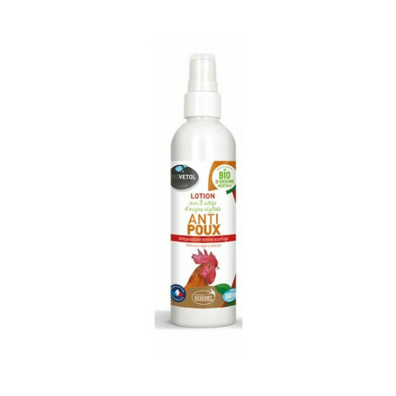 Biovetol - Lotion végétale anti-poux pour poules Spray de 240 mL