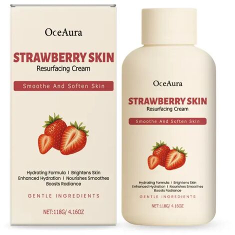 Lotion corporelle à la fraise - Crème hydratante intense pour peaux sèches et rugueuses (118g)