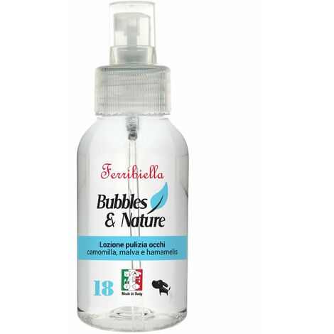 Lotion pour nettoyer les yeux des chiens à l'eau distillée de camomille, mauve et hamamélis 100 ml