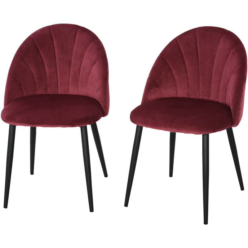 MH - Lots de 2 chaises lou en velours bordeaux