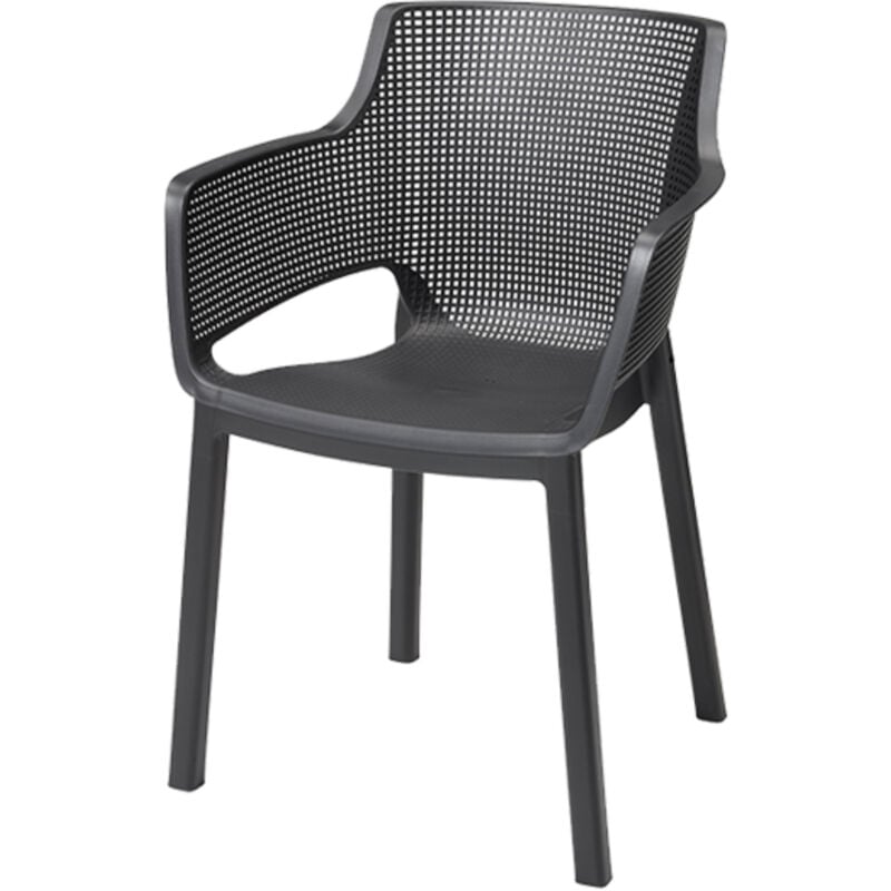 Chaise de jardin Elisa - Lot de 6 - Anthracite - Keter