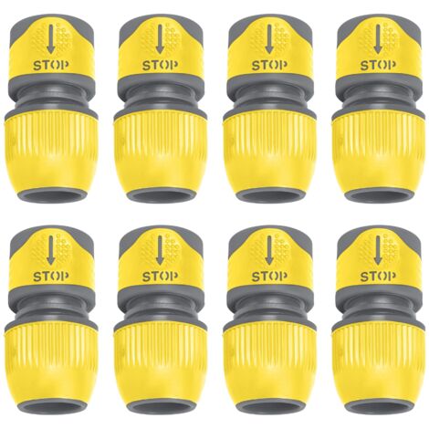 Lots de 8 Raccord D'arrosage Jardibric Raccord Rapide BiMatière Stop 19 mm
