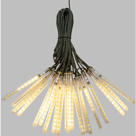 LOTTI Catena 9,5m 20 Mini Tubi LightFall H10cm 400 LED BIANCO CALDO