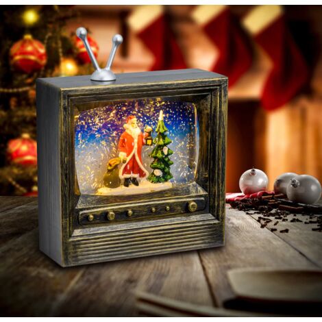 Lotti Decoro Luminoso Tv Brunita con Acqua Glitter Led Marrone