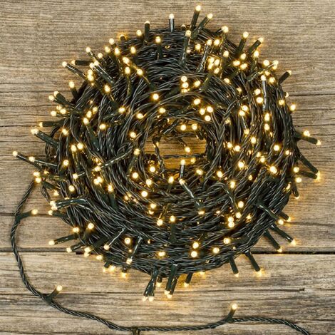 Lotti Filo Luci Catena Led a Batteria 7.20mt 180 Led Bianco Caldo