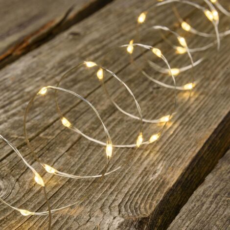 Lotti Filo Luci Catena Micro Led Bianco Caldo 10mt