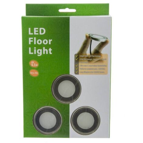 Lotto 6 faretti LED da incasso Ø58x9mm 0,5W 12V-DC IP67