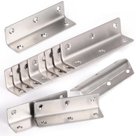 Lotto da 12 Squadrette Metalliche Forate 27 x 27 x 100 mm, Angolari in Acciaio per Riparazione Mobili, Supporto per Tavoli, Sedie, Librerie.