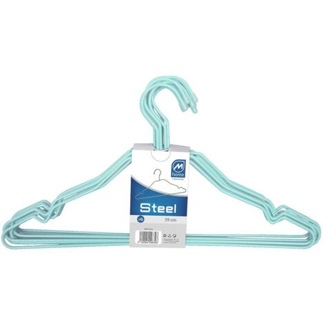 Lotto di 10 grucce in filo metallico - colori assortiti blu-marrone 39 cm