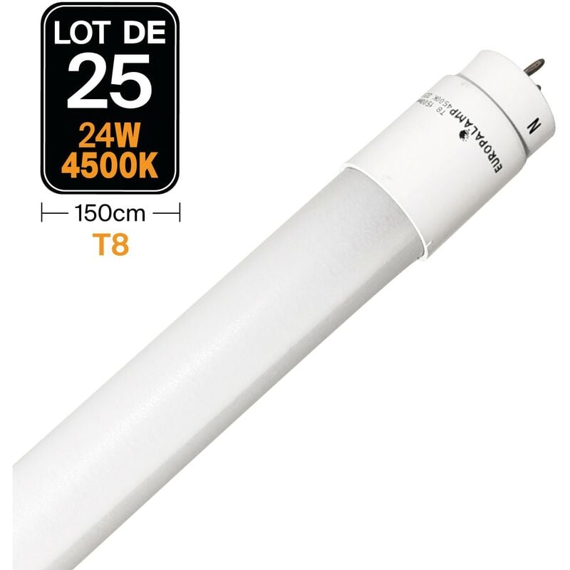 25 Tubi Neon led 25W 150cm T8 Blanc Neutre 4500k T8 Gamme Pro