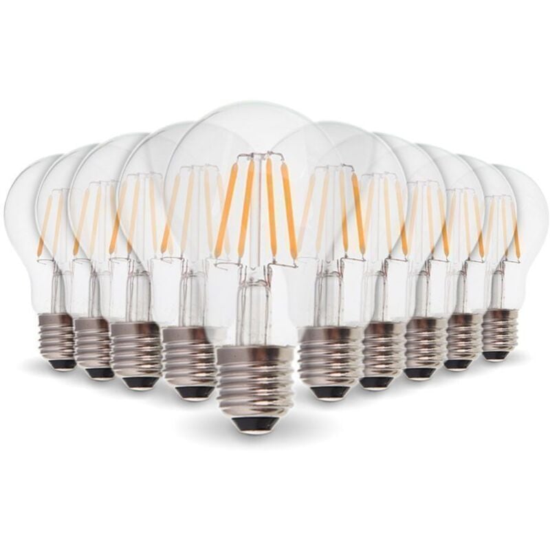 Set di 10 lampadine led E27 4.9W Filamento eq. 40W...
