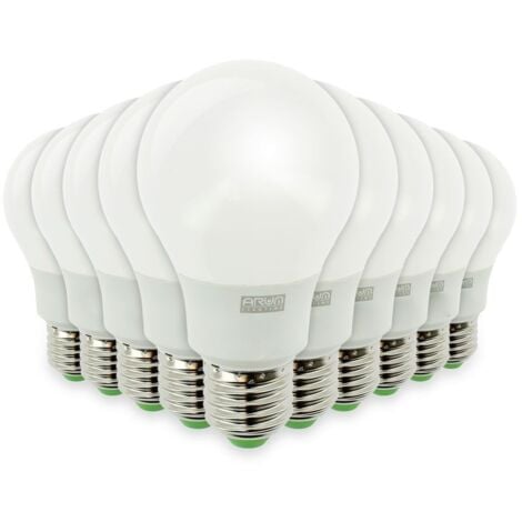 Lotto di 10 lampadine a LED E27 9W eq 60W 806m Bianco freddo
