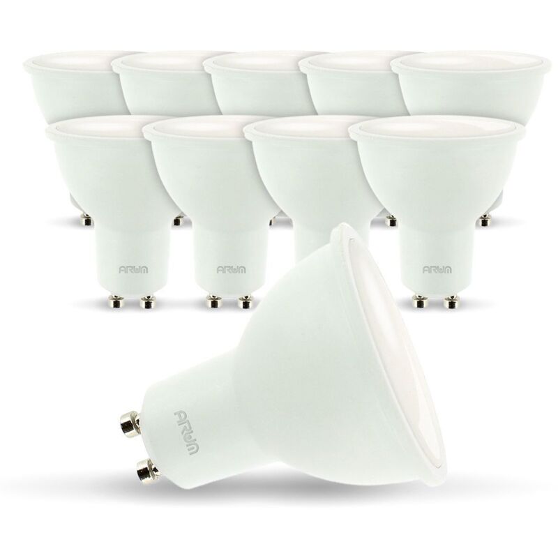 Image of Arum Lighting - Set di 10 lampadine per faretti led GU10 5W eq 40W Température de Couleur: Blanc Froid 6000K