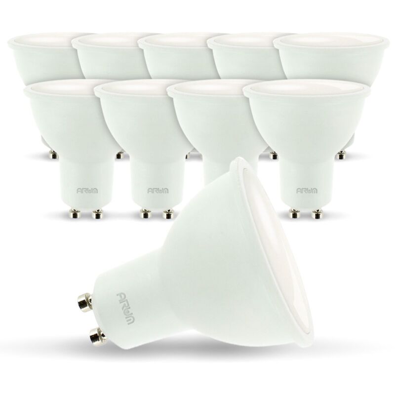 Image of Arum Lighting - Lotto di 10 lampadine a led GU10 7W eq 60W Température de Couleur: Blanc Froid 6000K