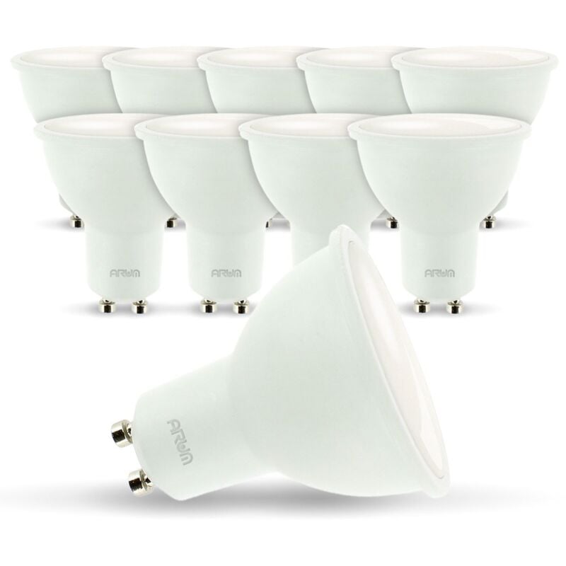 Image of Arum Lighting - Lotto di 10 lampadine a led GU10 7W eq 60W Température de Couleur: Blanc chaud 2700K