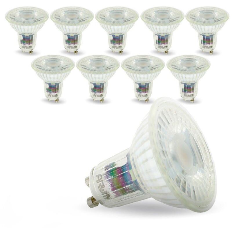 Image of Arum Lighting - Lotto di 10 lampadine GU10 5W 420 Lm Equi. 50W Température de Couleur: Blanc chaud 2700K