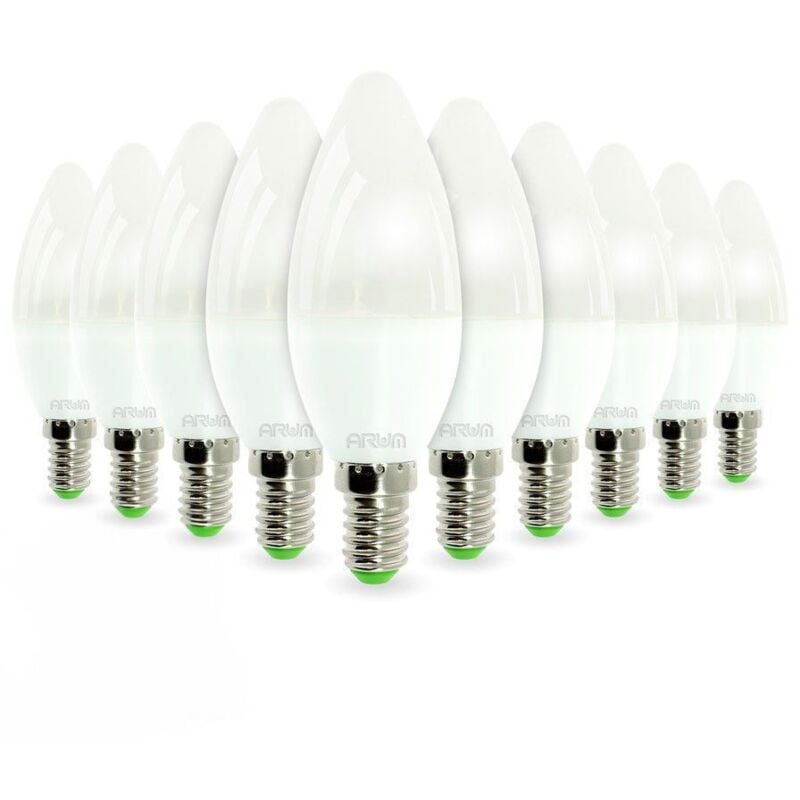 Image of Arum Lighting - Lotto di 10 lampadine led E14 6W Render 40W 420LM Température de Couleur: Blanc chaud 2700K