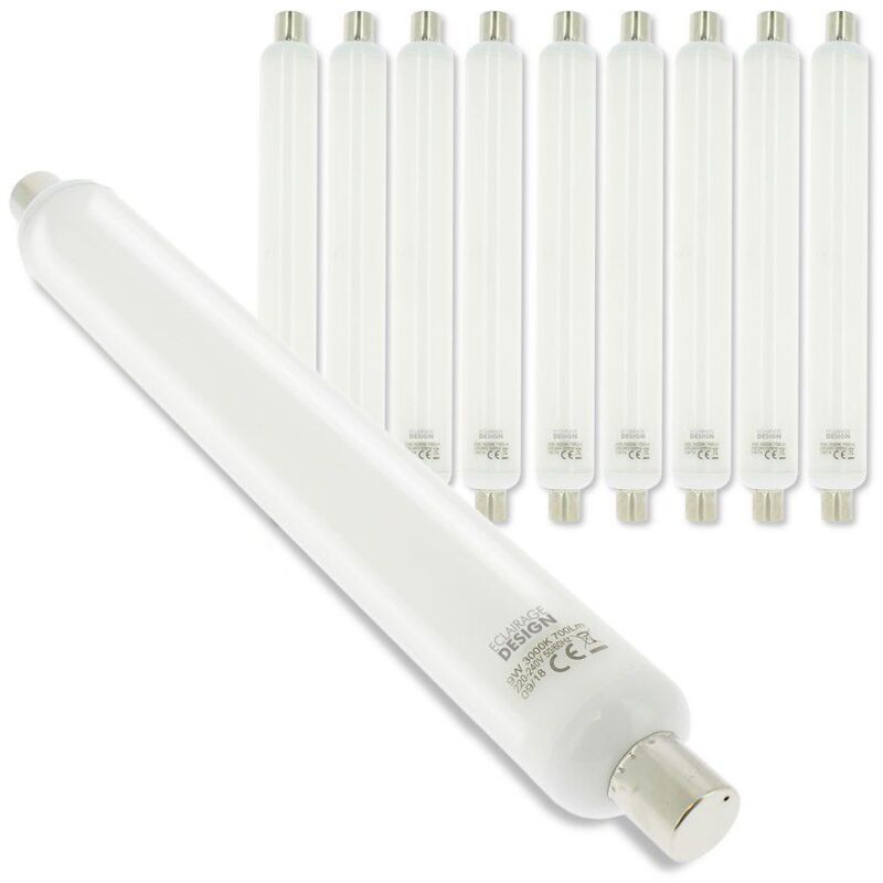 Image of Arum Lighting - Lotto di 10 tubi led lino S19 9W Eq 60W Température de Couleur: Blanc neutre 4000K