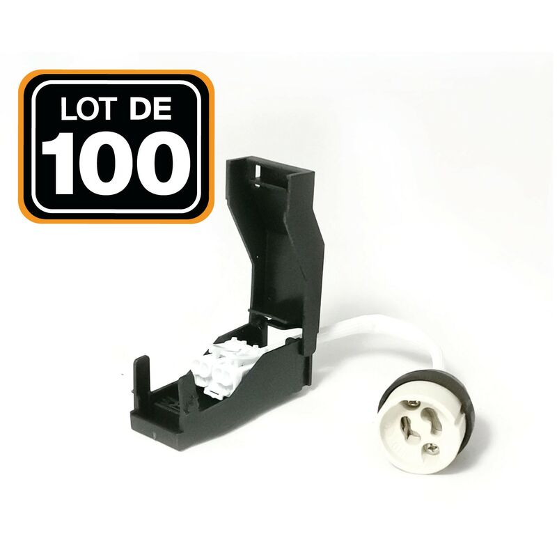 Image of Lotto di 100. Apparecchi di illuminazione GU10 Portalampada automatico classe 2 (Clip-On)