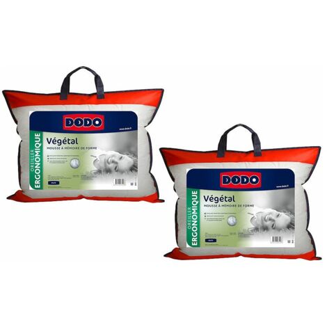 Lotto di 2 guanciali ergonomici memory 45x70 cm - DODO VEGETAL