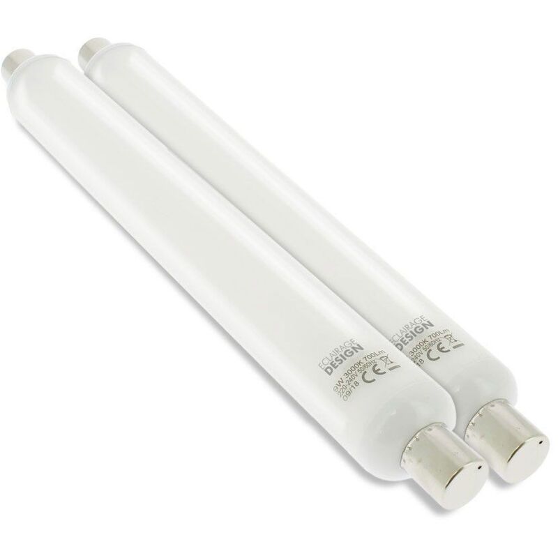 Image of Arum Lighting - Lotto di 2 tubi lino led S19 9W Eq 60W Température de Couleur: Blanc Chaud 3000K