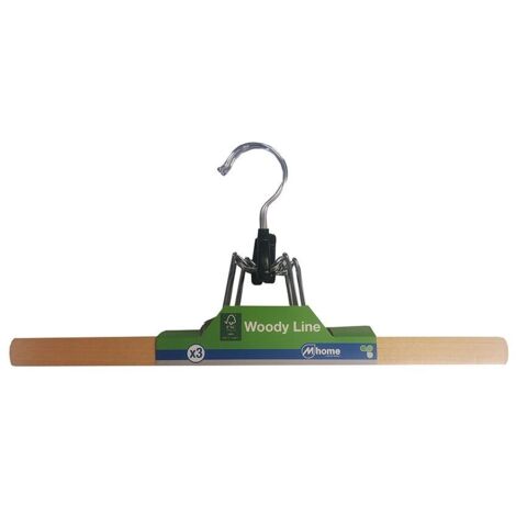 Lotto di 3 grucce per gonne in legno ecologico FSC 35x16 cm-20 mm