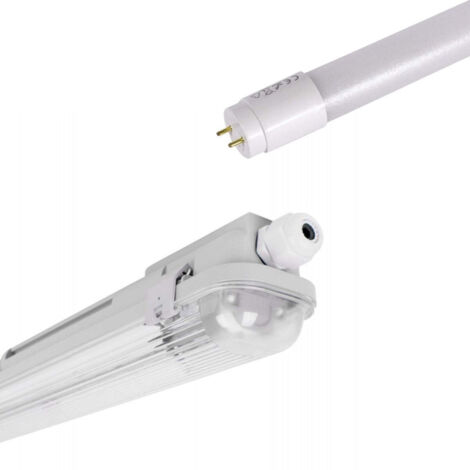 PLAFONIERA STAGNA LED COMPLETA DI NEON TUBO T8 60-120-150 CM 220V