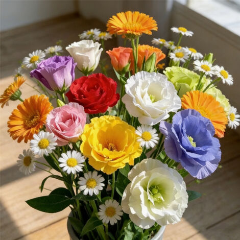 Lotto Semi di Fiori – 2000 Lisianthus Doppi + 400 Calendula + 2000 Camomilla, Mix Non-OGM, Fioritura Abbondante, Giardino, Balcone e Bouquet