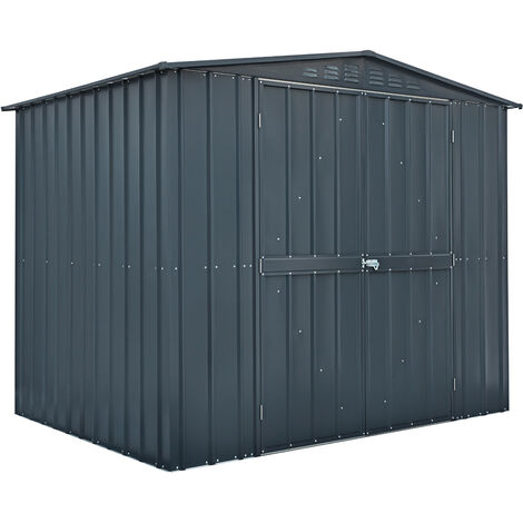 Lotus 8x6 Double Hinged Door Mobility Metal Shed - Anthracite Grey - Anthracite Grey