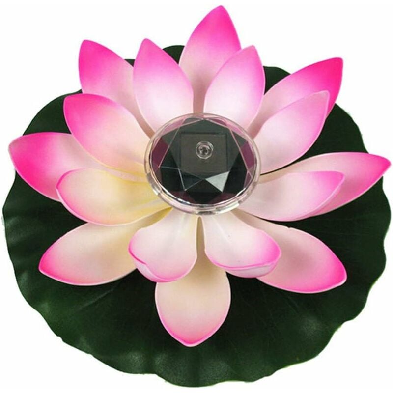 Lotus Licht, Solar Floating Pond Dekoration Lotus Blume LED-Wechsler Farbige Blume Nachtlicht Lampe für Pool Party Gartenhaus (Pink)