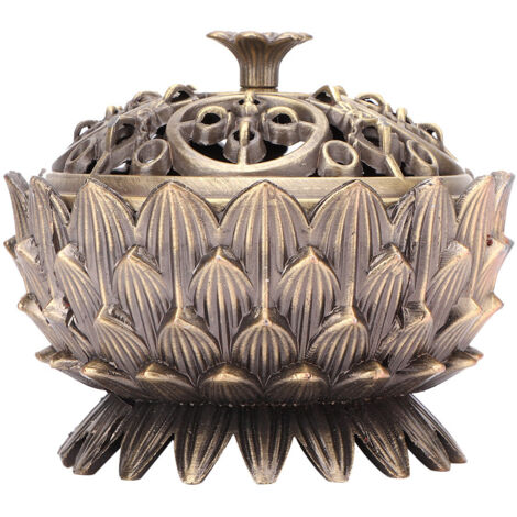 Lotus-Räuchergefäß aus Zinklegierung 7x5cm für Räucherstäbchen (Bronze)