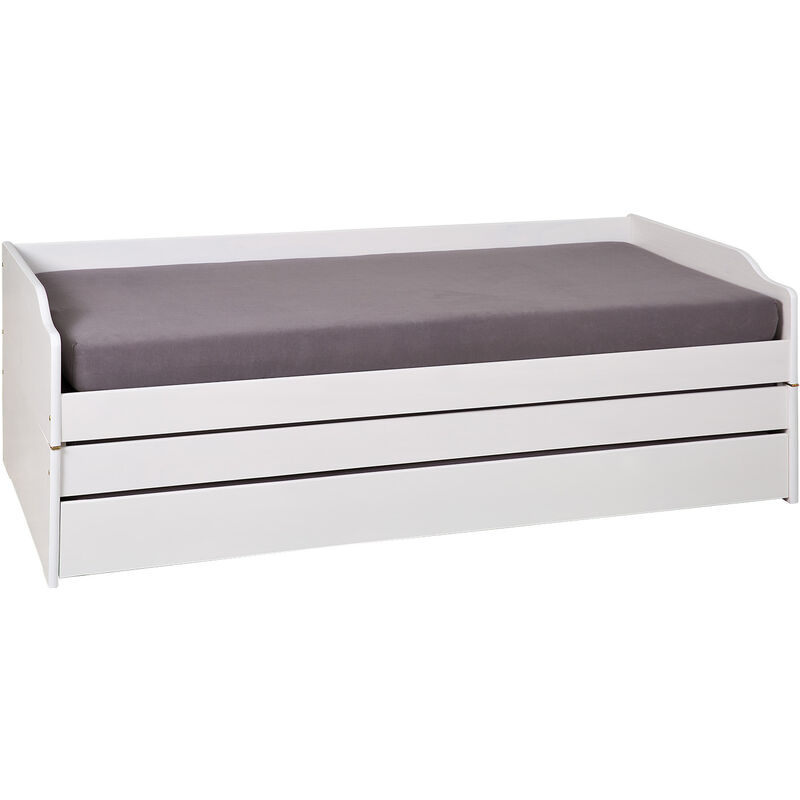 Lotved Lit 90x200 cm, 3 places, blanc.