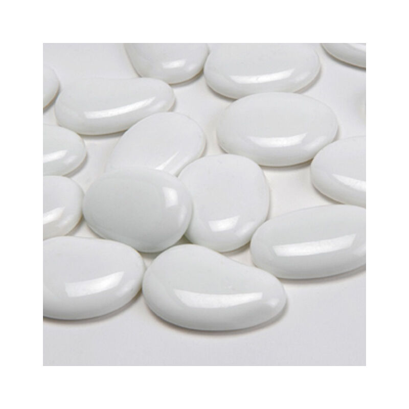 Lou De Castellane - Galets en verre blancs - Seau de 4 kg