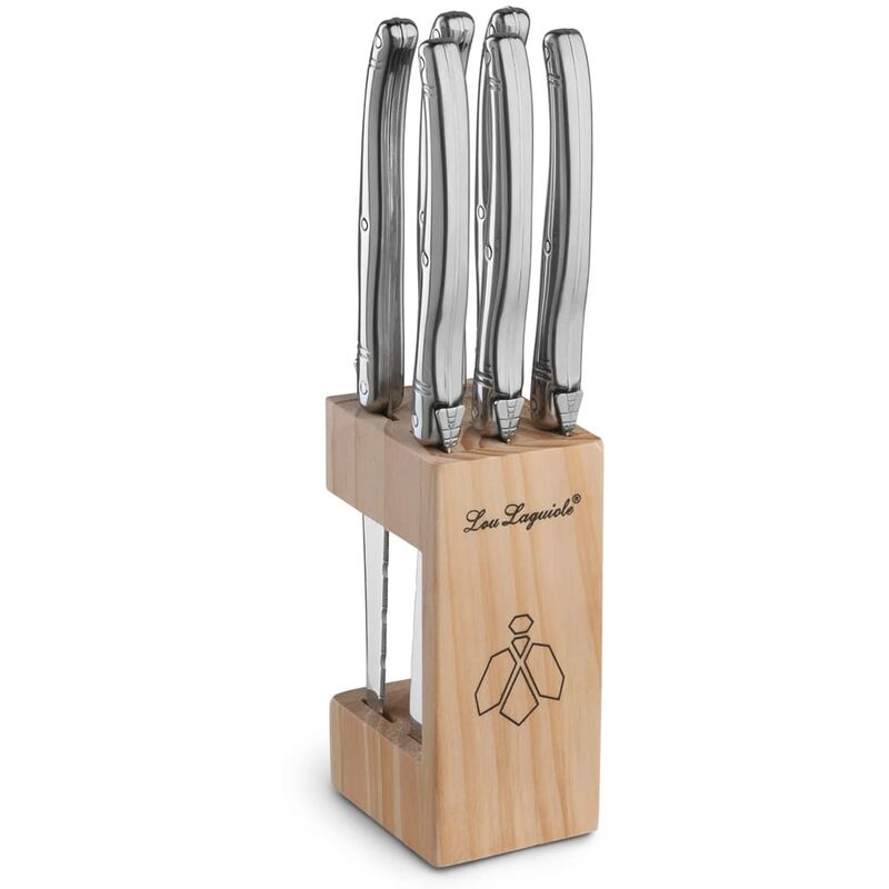 

Juego de Cuchillos de Carne y Soporte 7 Piezas Plateado - Plateado - Lou Laguiole