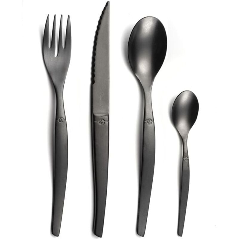 

Set de Cubiertos de 16 Piezas Stonewash Negro - Negro - Lou Laguiole