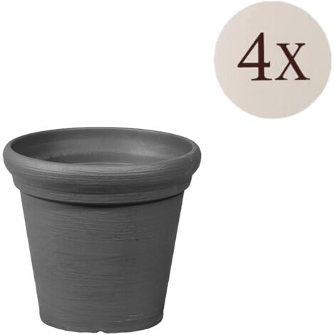 Lou-Objekte: 4 Vasen-Set, Strukturlack Made in Italy, Strukturmaterial in Anthrazitschwarz