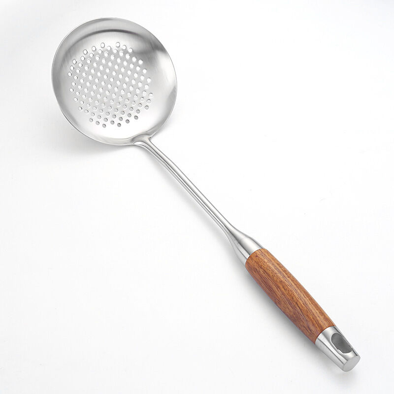 Louche ajourée pour wok avec manche en bois 304 en acier inoxydable, Arcenciél