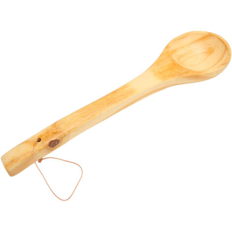 Louche en Bois pour Sauna et Spa, Grande Cuillère à Potage, Manche Long Écologique - Parfaite pour Thé, Vin Chaud et Eau