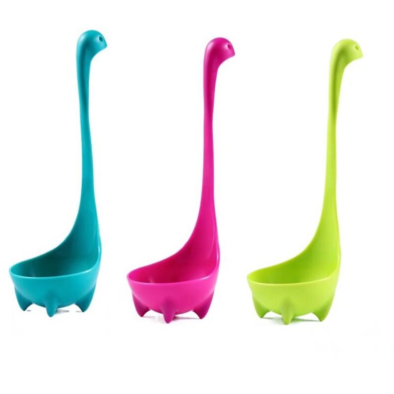 Louches de Forme de Plésiosaure Mignon - Cuillère Grand Louche à Soupe de Cuisine Couverts Monstre du Loch Ness (Lot de 3)
