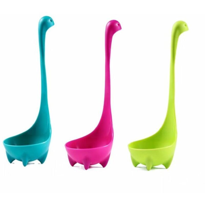 Louches de Forme de Plésiosaure Mignon - Cuillère Grand Louche à Soupe de Cuisine Couverts Monstre du Loch Ness (Lot de 3),