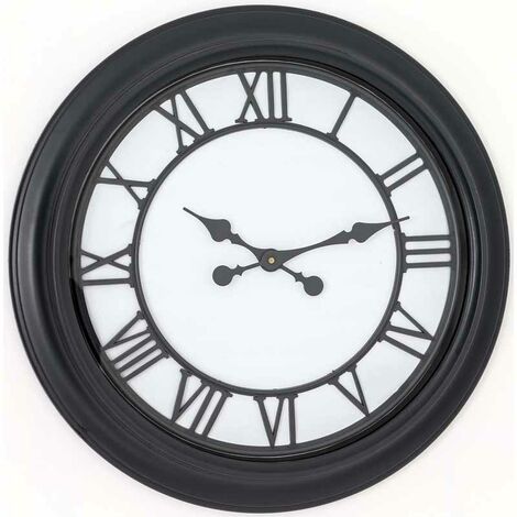 Louie Wall Clock - Glass/Metal - L6 x W59 x H59 cm - Black