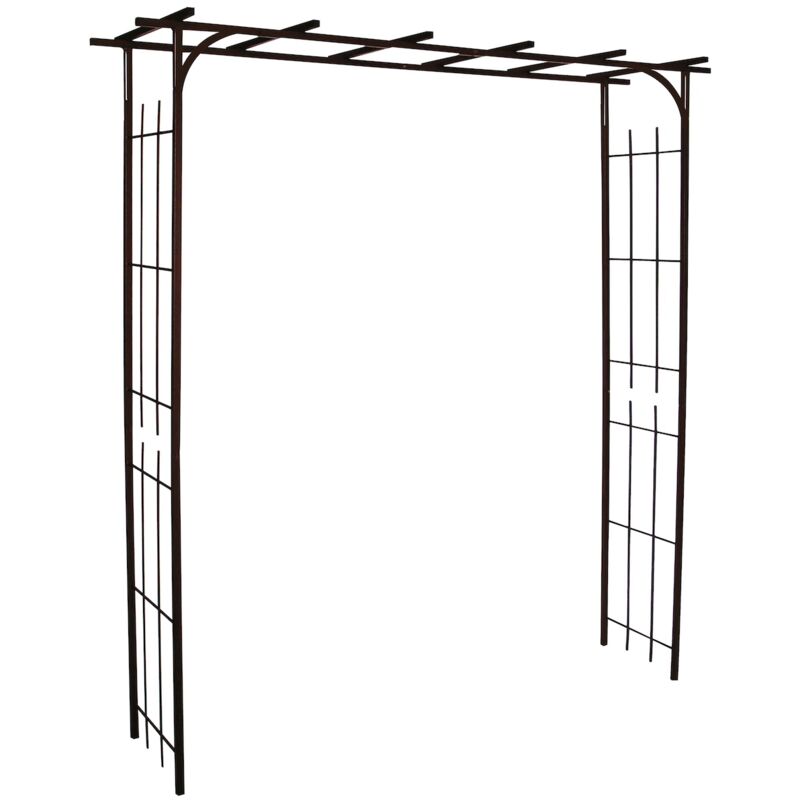 Arche de jardin - modèle Pergola - tube avec pieds carré 20cm - 187x40x198cm - noir charbon - Louis Moulin