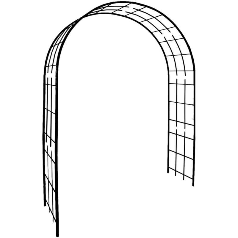 Louis Moulin - Arche de jardin - modèle Treillage - tube avec pieds carré 20cm - 180x50x250cm anthracite
