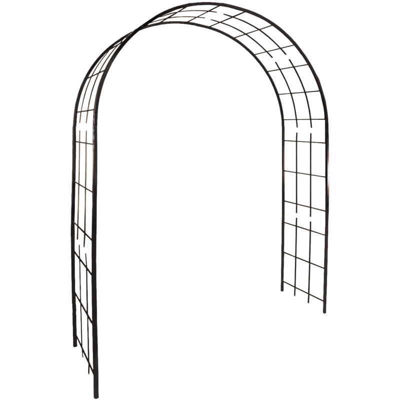Arche de jardin - modèle Treillage - tube avec pieds carré 20cm - 180x50x250cm - noir charbon - Louis Moulin
