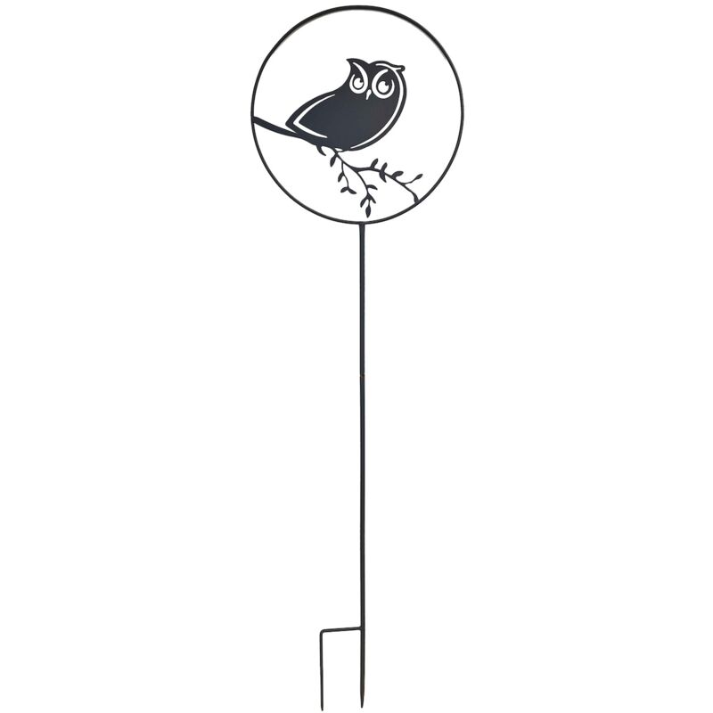 Louis Moulin - Déco de jardin à piquer en forme de hibou - 35x122,5cm - anthracite