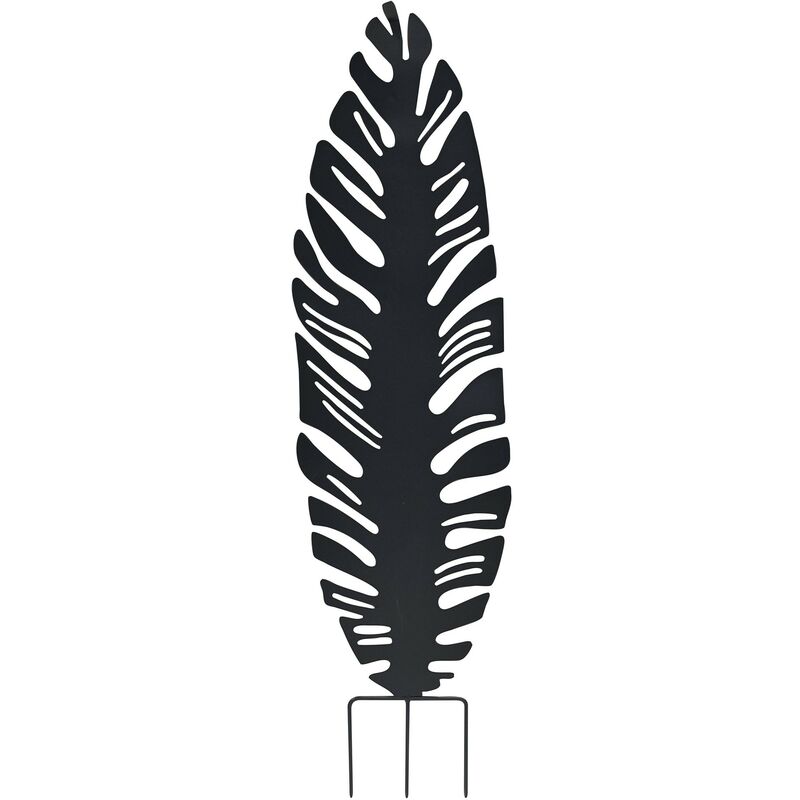 Louis Moulin - Déco en métal à planter Feuille - 40x130 cm - anthracite