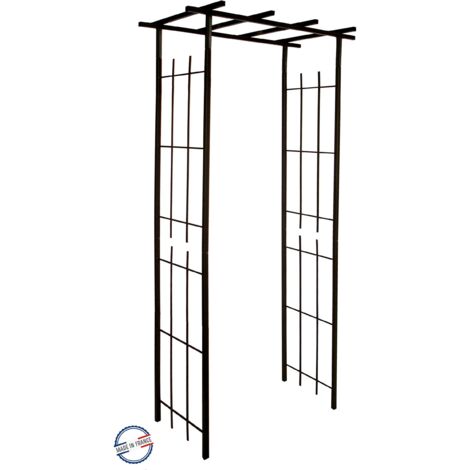 Louis Moulin Pergola stretta 3046 - Tubo quadrato per pianta rampicante in ferro invecchiato, 97 x 40 x 198 cm
